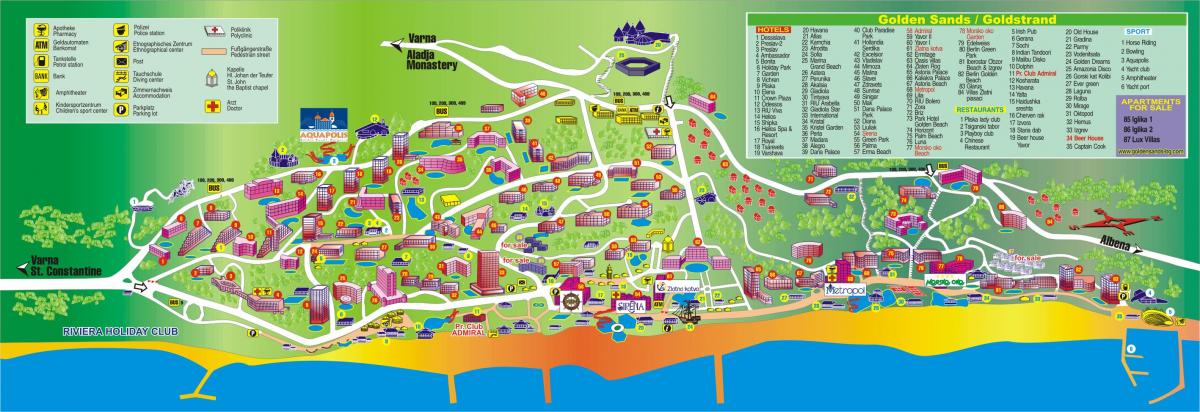 گولڈن بیچ بلغاریہ کا نقشہ