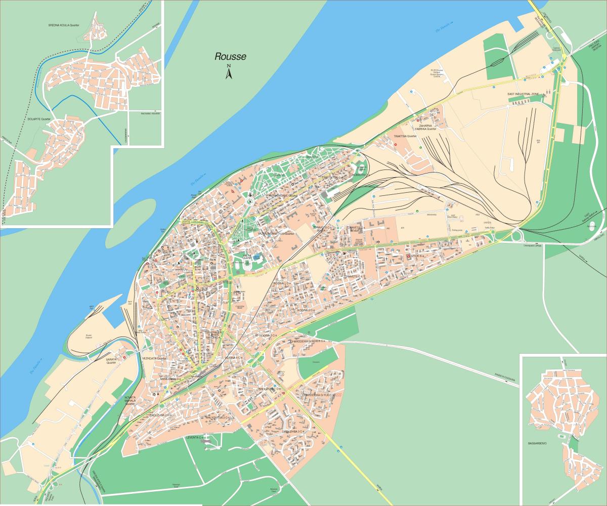rousse بلغاریہ کا نقشہ
